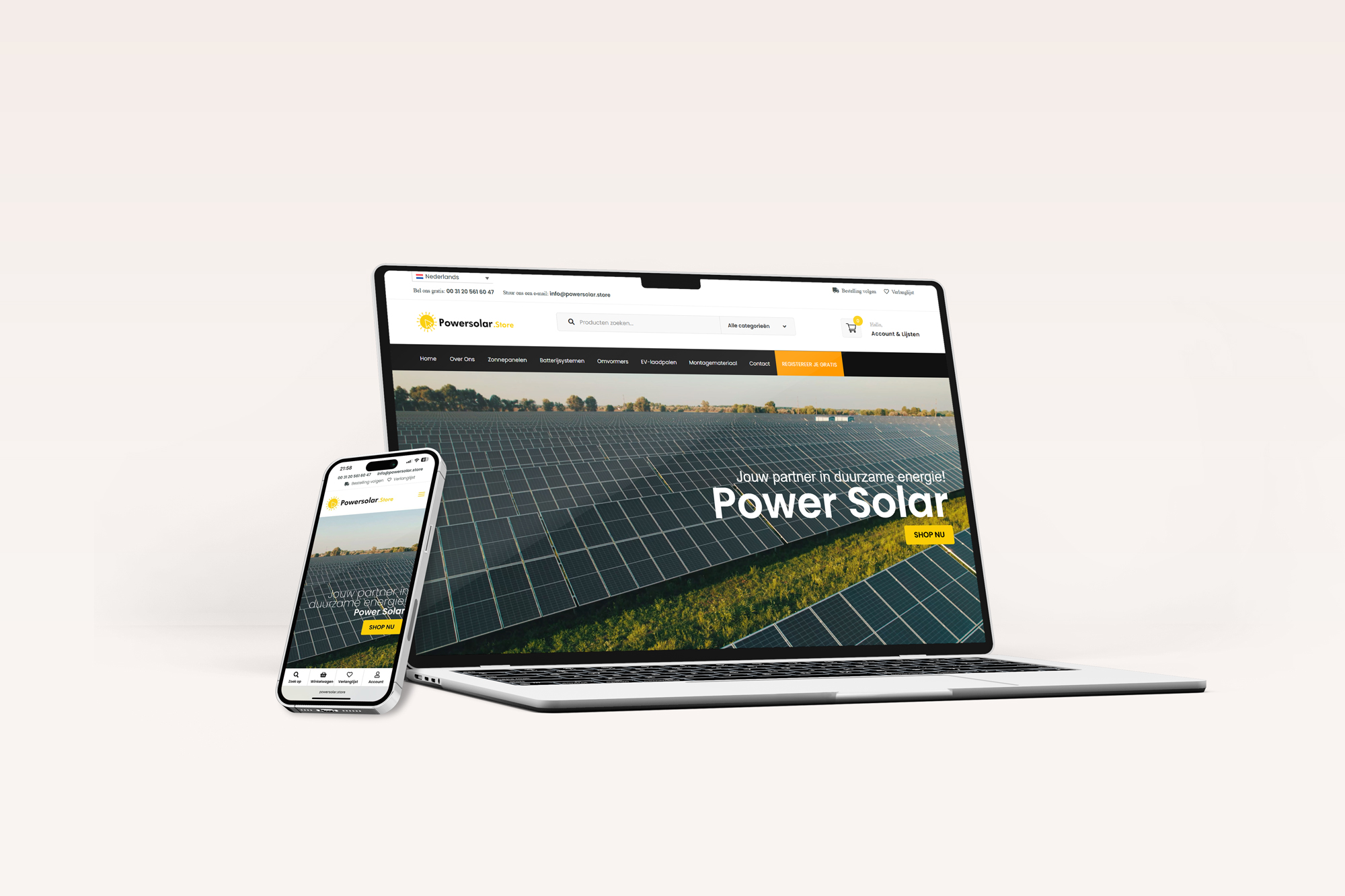 Power Solar – Web Shop Projesi