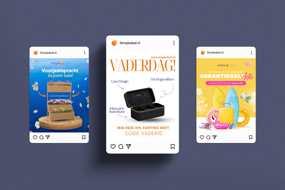 SimpleDeal.nl için profesyonel sosyal medya tasarımı örneği