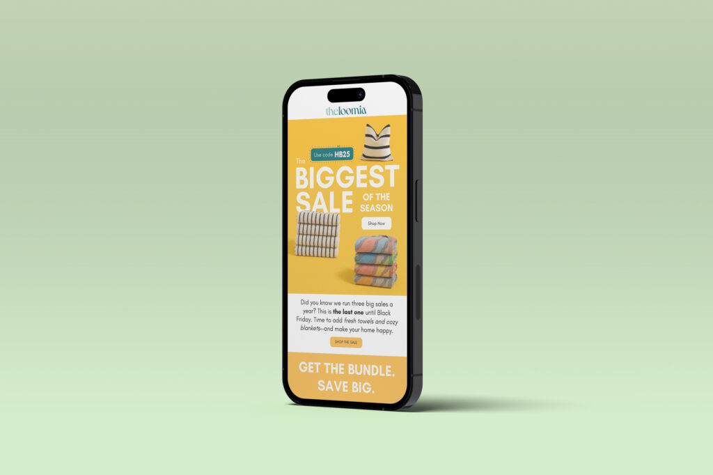 E-posta tasarımı The Loomia için hazırlanmış örnek